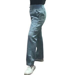 Woman Within Double Button Front Comfort Waistband Cargo Jean Women's Sz 12 Tall